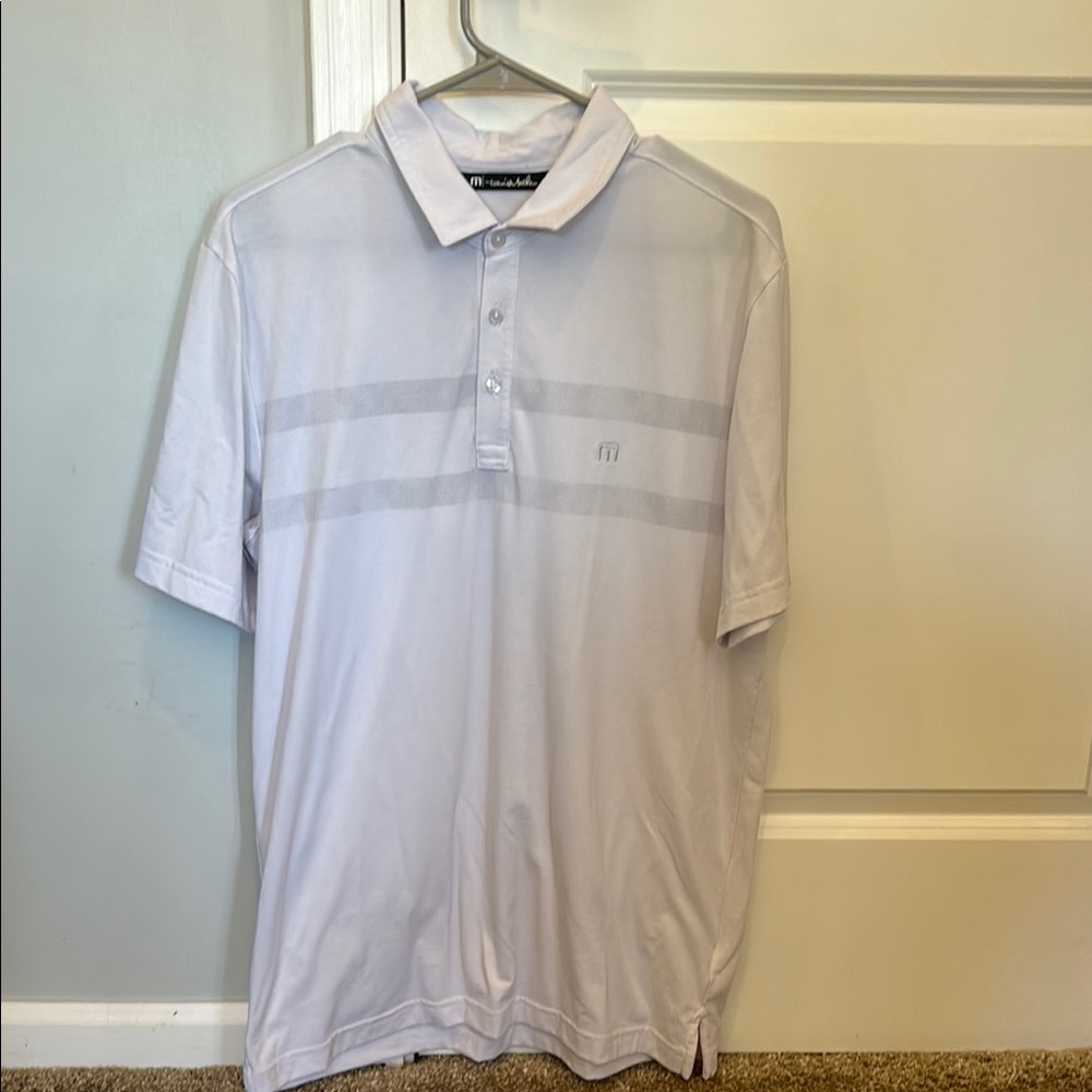 Travis Mathew White Polo Shirt Lightweight Athletic Wear